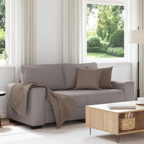 Emmtore 2 Sitzer Sofa Stoff, Sofa, Sofa 2 Sitzer, Stoffsofa, Couch, Zweisitzer Sofa,Stoff Taupe,140 cm