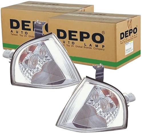 2X Depo Blinker Klarglas vorne | 665-1503L-Ue + 665-1503R-Ue Kompatibel mit Octavia I (1U2),Octavia I Combi (1U5)