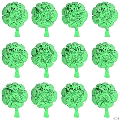 Fun Express 8 x 10 1/2 Green Teenage Mutant Ninja Turtles High Five Rubber Whoopee Cushions – 12 Pieces