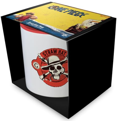 ONE PIECE Live Action Series 2 Straw HAT Crew 315ml Ceramic Mug, Official Licensed, Coloured Inner, Coffee and Tea Cup, Home, Office Desk, Collector Gift