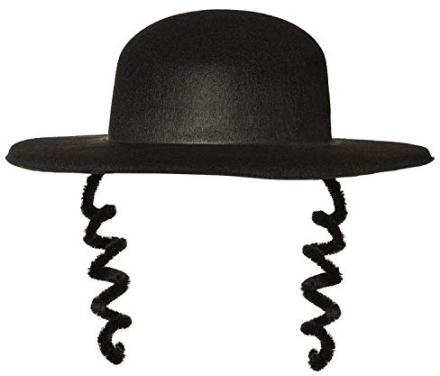 Boland - Chapeau pour Adultes, Chapeau avec Boucles de Temple, Couvre-Chef, prêtre, Religion, Accessoire, Costume, Carnaval, soirée déguisée