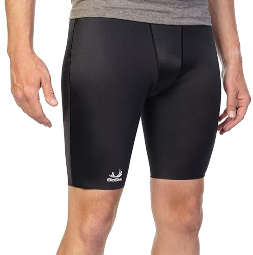BioSkin Ultima Compression Shorts for Men and Women, Groin Protector, Hamstring Support, Fitness Shorts for Training, Workout, Running, Athletic (Black - X-Large)