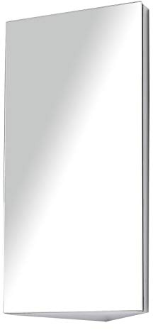 HOMCOM Armoire Miroir Salle de Bain Meuble d'angle 30L x 18,4l x 60H cm | Armoire de Toilette Murale, 2 étagères, Acier INOX
