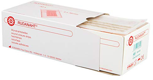 RUDANAHT Wundnahtstreifen steril hautfarben Packung à 50 Steril-Sets, Ausführung:Steril-Set à 6 Streifen. 6 mm x 38 mm