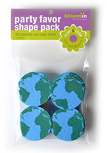 BLOOMIN' FLOWER CARDS Seed Paper Shapes Pack - Earth Shapes - 100 Shapes Per Pack - 2.1