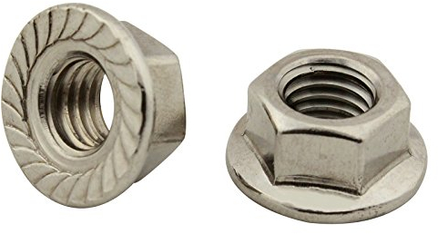 Sechskantmuttern mit Flansch und Sperrverzahnung - M6 - (25 Stück) - Flanschmuttern - DIN 6923 - Edelstahl A2 (V2A) - SC6923 | SC-Normteile