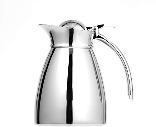 Esmeyer 305–076 Pichet Isotherme Empire, Double paroi 18/8, incassable Contenu : 0,6 L, Passe au Lave-Vaisselle, Acier Inoxydable, Argent