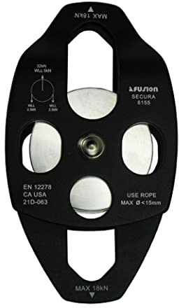 Fusion Climb Lightweight and Durable Aero Space Aluminum Alloy Double Pulley Swing Plate 32kN for Progress Capture System Rigging Hauling Rescue Arborist Tree Climbing