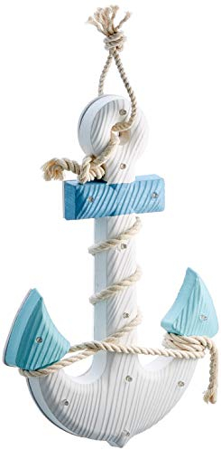 Out of the blue Holz-Anker mit Seil & 12 Warmweißen LED