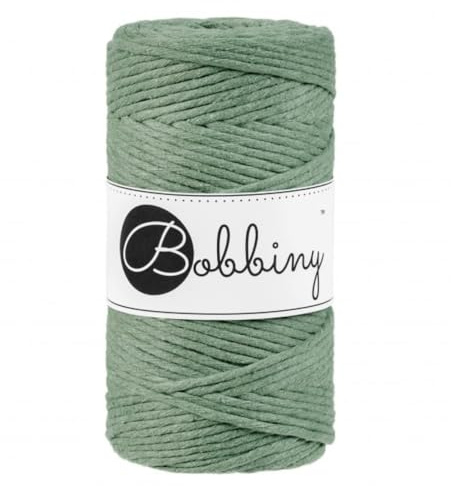 Bobbiny Macrame Cords 3 mm - 100 m Wahl (Eukalyptus Grün)
