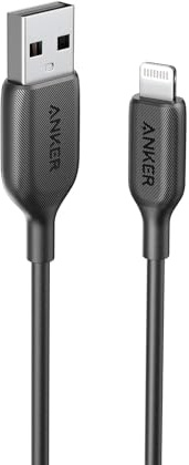 Anker cable iphone, PowerLine III Cable Lightning de carga para iPhone, certificado MFi, para iPhone X, Xs, Xr, Xs Max, 8, 8 Plus, 7, 7 Plus, 6, 6 Plus y más, ultraduradero (0,9 m, Negro)