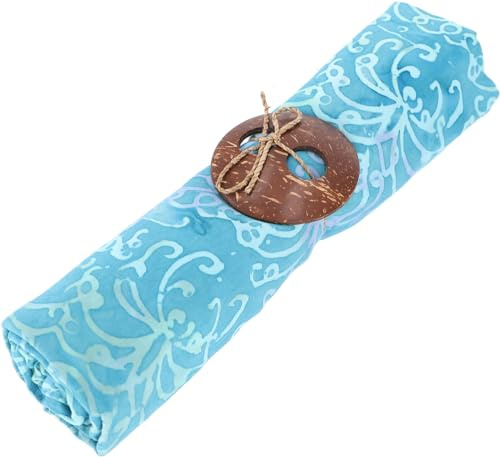 Guru-Shop Bali Batik Sarong, colgante de pared, falda cambiante, vestido sarong, toalla de playa, unisex, beige, sintético, tamaño: talla única, sarongs, toallas de playa alternativas., Diseño 1/azul