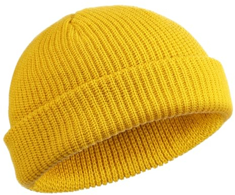 SATINIOR Berretto Trawler Watch cap Arrotolato Bordo Cappello Invernale Berretto Watch cap Unisex (Giallo)
