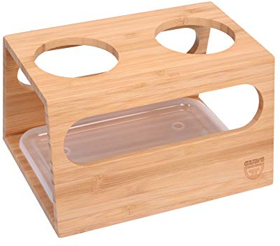 GRÄWE Flaschenhalter für Sodastream, Abtropfhalter für 2 Glasflaschen, Abtropfgestell ideal für Sodastream Glasflasche Penguin und Crystal inkl. Abtropfschale und Anti-Rutsch-Noppen