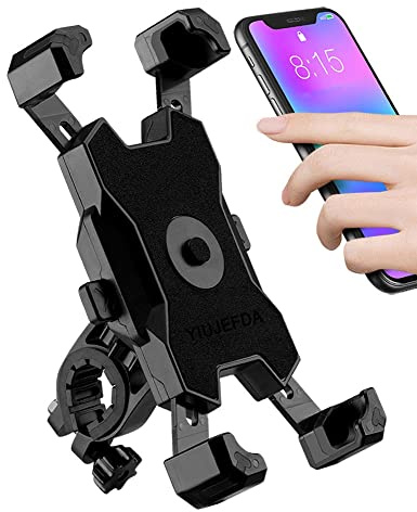 YIUJEFDA 2025 Upgraded Bike Phone Mount, Easy Install and Quick Release Bicycle - Motorcycle Handlebar Phone Mount Holder, Bike Phone Holder for iPhone and More 4.7-6.8 inch Cell Phone