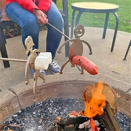 NSGJUYT Hot Dog/Marshmallow-Bräter, aus Edelstahl, für Damen und Herren, für Lagerfeuer, Lagerfeuer und Grill (Junge und Grill)