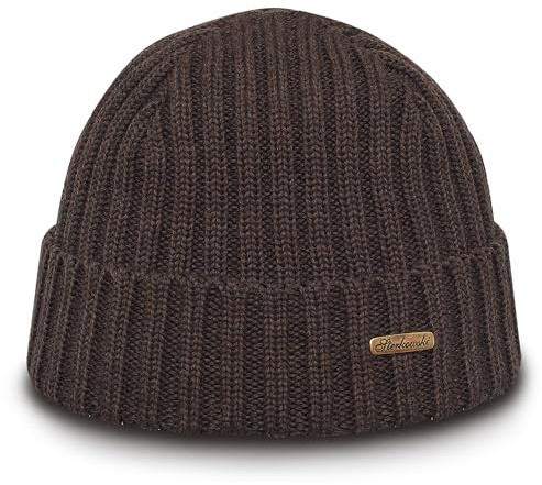 Sterkowski Norfolk Strickmütze | 100% Merinowolle Wintermütze für Herren und Damen | Warme Extra Fine Merino Beanie