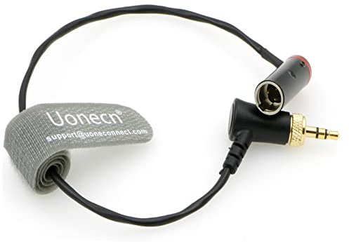 Uonecn Câble audio à profil bas Mini XLR 3 broches mâle vers TRS à angle droit 3,5 mm pour Canon EOS-C70 vers Sennheiser-EK-100 G4/G3