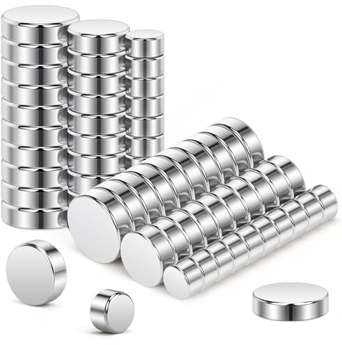 Wukong 60 Pièces Aimants en Néodyme pour Réfrigérateur en 3 Taille, 5/8/10mm x3mm Aimants pour Tableau Magnétique Aimant Petit pour Frigo, Tableau Blanc Interactif, Images