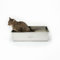 LucyBalu® STEELOO Edelstahl Katzenklo geruchsfrei | XXL-Katzentoilette aus Edelstahl | offenes Katzenklo für Einstieg von Oben | modernes hop-in Katzen Klo ohne Deckel | Katzen WC | Edelstahl Wanne