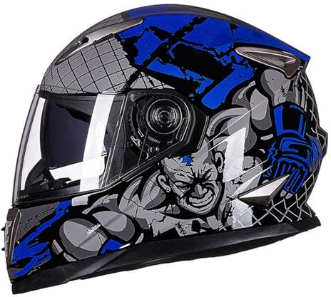 RUYICZB Casque De Moto Intégral Approuvé par Le Dot, Double Pare-Soleil, Casques Rabattables avec Système De Ventilation Électrique, Casque Quatre Saisons pour ATV Crash Racing,I,M