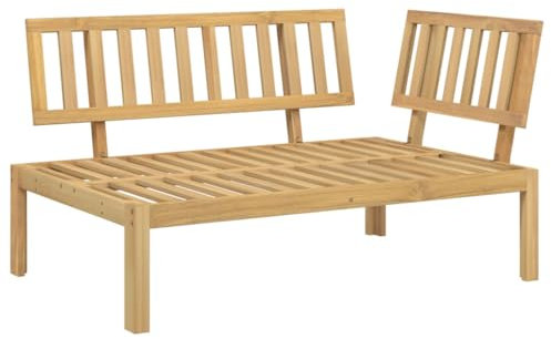 vidaXL Garten Ecksofa, Palettensofa für Garten Terrasse Innenhof, Modular Gartensofa mit Latten-Design, Gartenmöbel, Massivholz Akazie