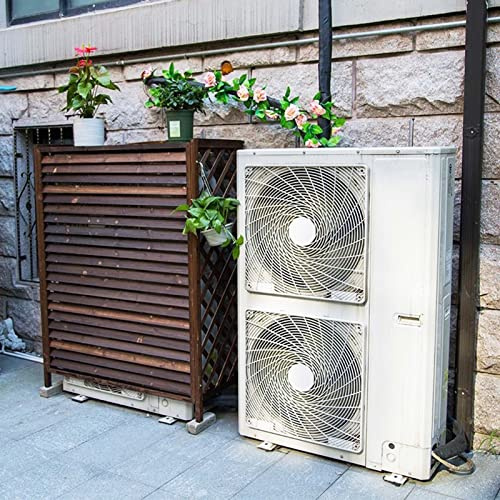 PGKTKCWH Außenklimaanlagen-Abdeckung, Außen-Klimaanlagenregal aus Holz, Fensterladen-Design, Klimaanlagenregal (110 x 50 x 85 cm)