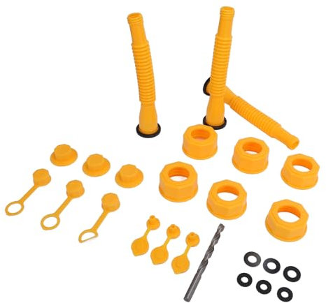 Walfront Set Beccuccio per Bombola del Gas con Tubi Flessibili, Dadi, Coperchi di Tenuta, Guarnizioni, Materiale HDPE, 3 Set, Sostituzione del Beccuccio per Bombola del Gas, Design