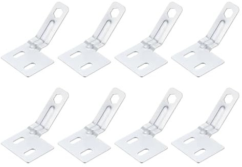 QUARKZMAN Pliante Porte Quincaillerie, 8 Paquet Pliable Porte Surface Aligneur, Pliable Placard Porte Matériel Réparation Pièce Trousse pour Coulissante Armoire Portes Pliante Porte, Argent