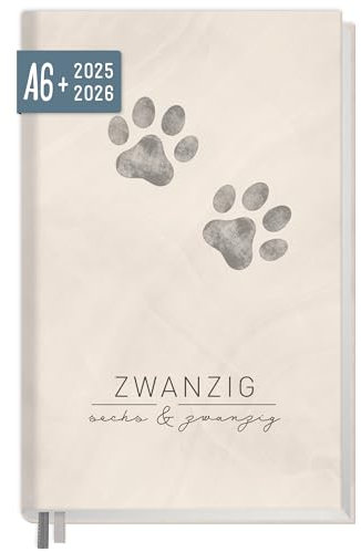 Häfft® Chäff-Timer Mini Taschenkalender 2025/2026 A6+ Paws Terminplaner klein, Laufzeit Jul 2025 - Dez 2026, 1 Woche auf 2 Seiten- nachhaltig & klimafreundlich