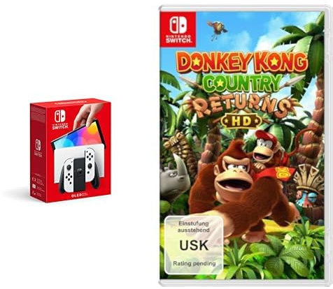 Nintendo Switch-Konsole (OLED-Modell) Weiß & Donkey Kong Country Returns HD