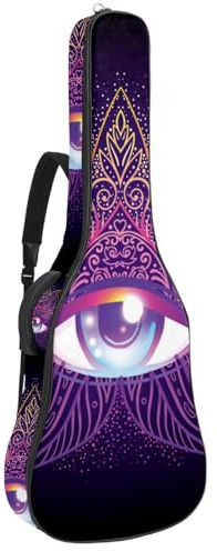 Eslifey Tasche für Akustikgitarre, lustig, lächelnd, verstellbarer Schultergurt, Gitarrenkoffer, Gigbag 101,6 cm, 104,4 cm, 106,7, Mehrfarbig 4, 42.9x16.9x4.7 in, Taschen-Organizer