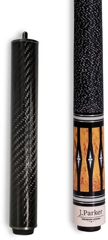 Parker Billardqueue Premium Edition PE-Serie, Profi-Cue, Quick-Joint 12,75 Mehrschicht Leder-Tip, Leinenband, Leder, Optional Extension Carbon 20cm