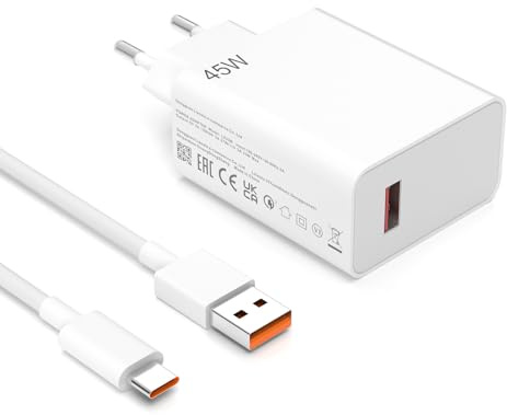 45 W USB-laddare nätdel för Xiaomi Redmi Note 14 14 Pro 13 12 11 5G, turbo snabbladdningskabel USB-strömadapter med typ C-kabel 1 m för Xiaomi 14T Poco X7 M6 Pro Pad 7