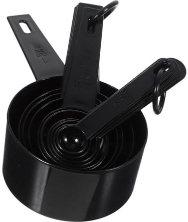 LIGIGWASH Juego de Medidoras para Hornear 10 Piezas Negro, Tazas Medidoras con Escala, Resistente, para Cocinar y Repostería, Uso en Cocina Profesional y Doméstica