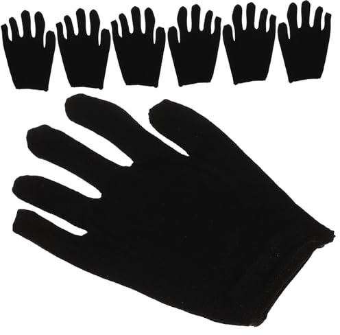 HAMPPLIES 12 Pairs Moisturizing Cotton Gloves Protective Driving and Jewelry Touching Gloves Medium Black for Outdoor Work Household Gardening Cleaning and Industrial Use
