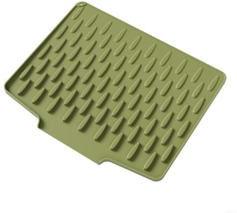 Allthingstore Alfombrilla de secado de platos de silicona con pendiente de drenaje para encimera de cocina, resistente al calor, antiquemaduras, 36 x 28 cm (verde)