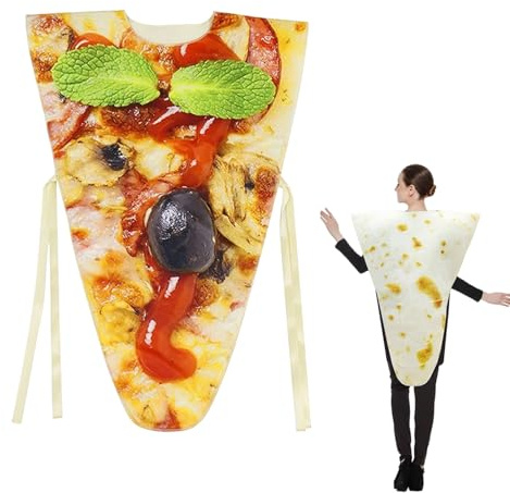 Genérico Pizza Costume For Adults - Soft Poncho And Cosplay,Food Costume For Adults | For Couples Men and Women in Carnival Role Play Birthday and