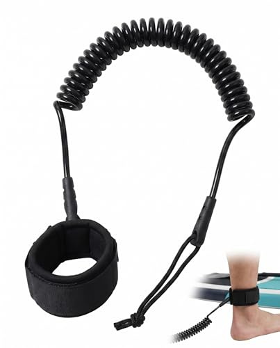 YIPFEN Corda Traino SUP & Kayak 1 Pz Nero 5,5 mm – Fibra Sintetica Resiliente al Sale, Design Anti-Attorcigliamento per Controllo Rapido in Onda e Recupero Sicuro
