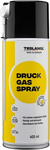 TESLANOL 26003 Druckluftspray zum Reinigen & Entstauben von PC Tastatur Computer / Druckluftreiniger Anti-Staub Spray / Druckluft Spraydose / 400 ml