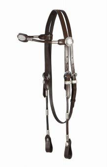 Westerntrensenzaum, rund, XS, braun Shetty