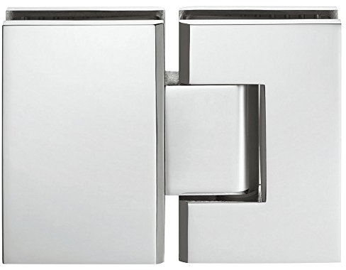 Gedotec Glastürbeschlag Duschtürband verchromt für Glastüren und Duschkabinen - DT802 | Glastürband für Wand zu Glas-Verbindung | Bad-Türscharnier für 180 ° Glasfront | 1 Stück - Türband aus Messing