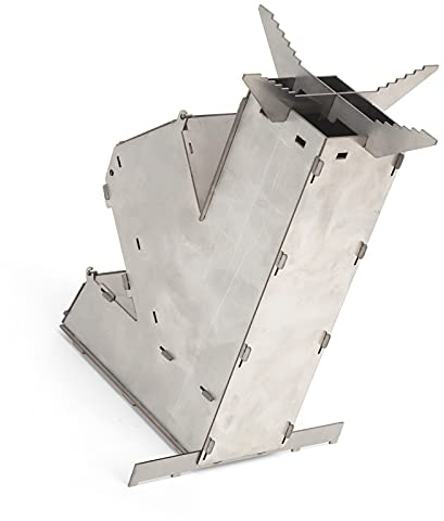 Estufa Rocket Para Acampadas, Estufa Camping práctica de usar Estufa de leña Portátil ligera para Cazuelas para Amigos para Exteriores Cocinar Al Aire Pícnics, Barbacoas, Caza Y Pesca