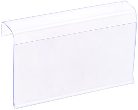 sourcing map 30 Stück Etikettenhalter L-Form 80x60mm durchsichtiger Kunststoff für Drahtregal