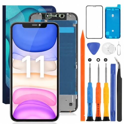 Ersatzbildschirm für iPhone 11, LCD-Display, Touch A2111, Bildschirm, Ersatzsensor, A2223 Digitizer für iPhone A2221 Bildschirm-Montagesets (Incell, Schwarz)