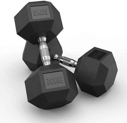 ATLETICA Hexagon Hantel Paare ∣ Hexagon Kurzhanteln ∣ PVC Bezug ∣ Schutzummantelung ∣ Langlebig ∣ Geruchsarm DisplaySize 2x30kg