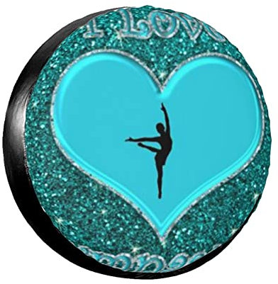 TOPUNY I Love Gymnastics Printing Spare tyre Cover, tyre Wheel Protector, Universal tyre Cover