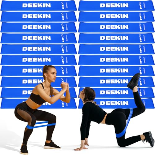 Deekin 20 Pcs Resistance Bands Resistance Loop Exercise Bands Exercise Equipment Elastic Drap Ring for Women and Men Home Fitness, Gym, Yoga(25-30 Lbs,Blue)