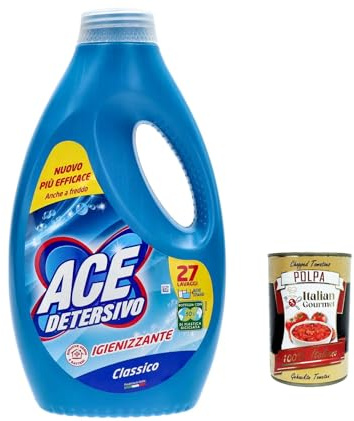 Italian Gourmet Detersivo Igienizzante Classico Waschmittel 3 x 1350ml | Liquido per lavatrice, hygienische Reinigung, profumo fresco, efficace su, Gesamtnettogewicht 4,05 L + Kostenlos Polpa 400g