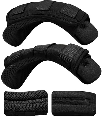 ZINZ 2-Pack Universal Wide Shoulder Pad with Ultra Thick Cushion for Bag Luggage Backpack Bag Crossbody, Plus Long & Anti-Slip & Breathable,Black